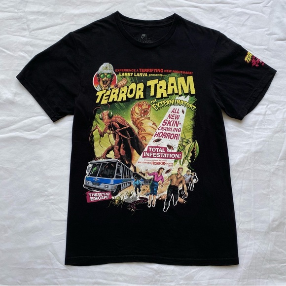Universal Studios Halloween Horror Nights 2023 Terror Tram Graphic T Shirt Small - Picture 1 of 4